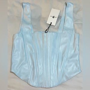 NWT 7 For All Mankind Faux Leather Corset Top